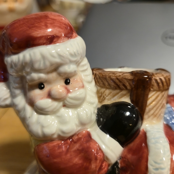Vintage Ceramic Santa Taper Candle Holder Retro Kitsch Christmas Figurine 5” - Picture 9 of 10
